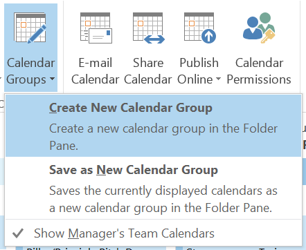 Creating a Calendar Group in Outlook