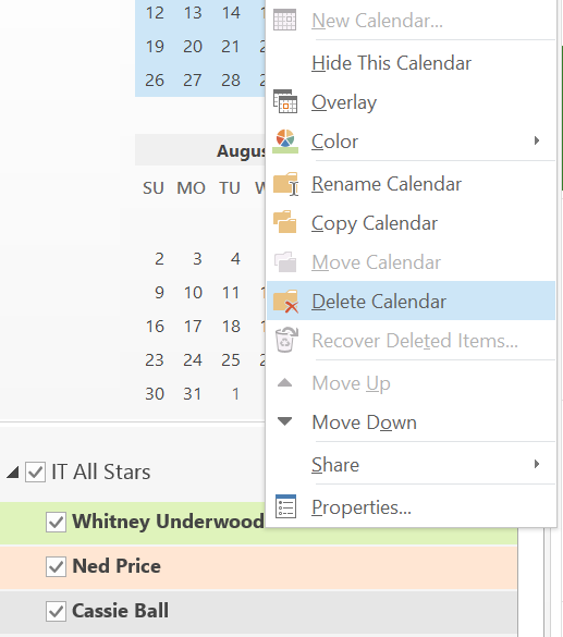 Creating a Calendar Group in Outlook